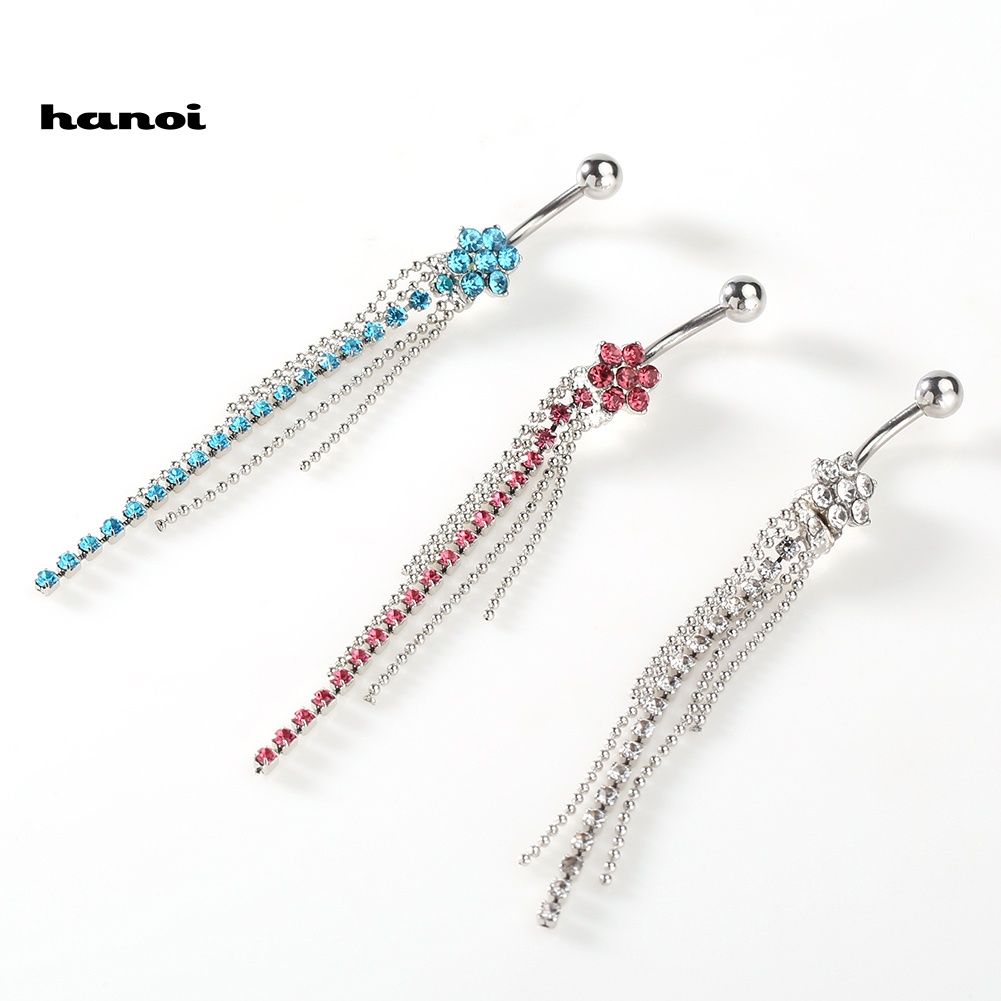 1 Khuyên Rốn Hình Hoa Đính Đá Nhân Tạo Thời Trang