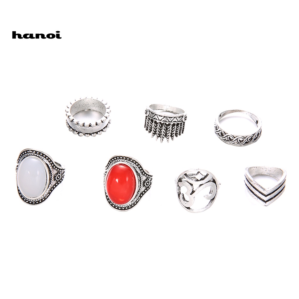 Set 7 Nhẫn Tay Phong Cách Boho Thời Trang Cá Tính Cho Nữ