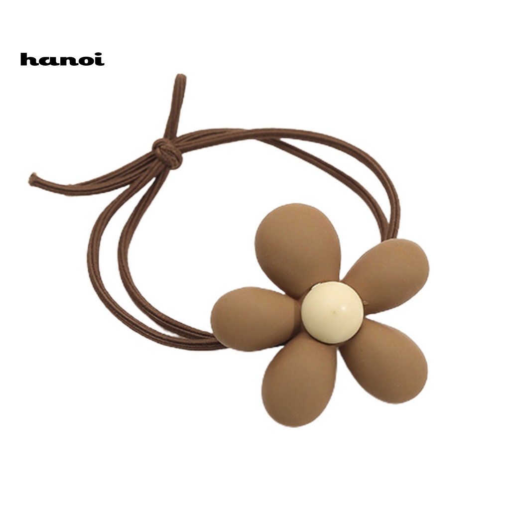 Dây Cột Tóc Co Giãn Mặt Nhám Đính Hoa Hoạt Hình Dễ Thương