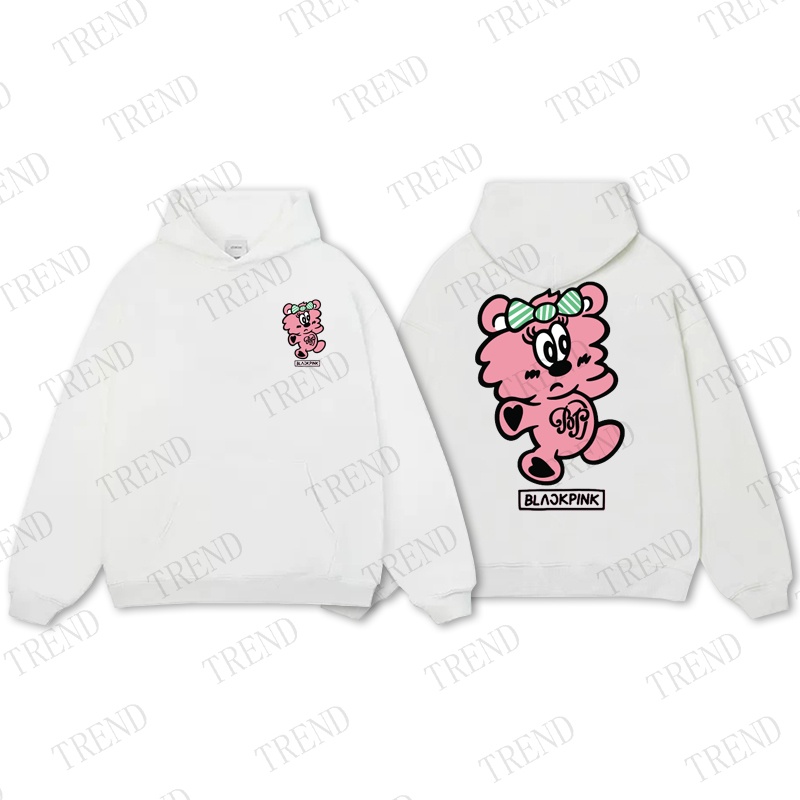 Áo Hoodie Dáng Rộng In Hình Hoạt Họa BLACKPINK x Vedy JISOO Thời Trang Xuân Thu Hàn Quốc Cho Cặp Đôi