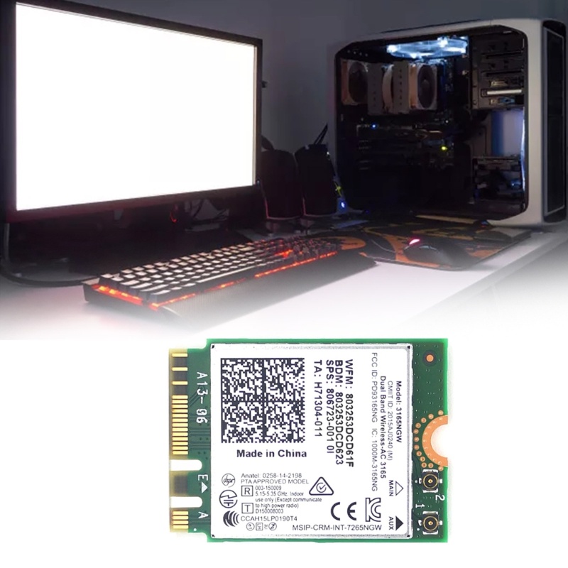 Thẻ wifi dusur 3165ngw 600mbps bt4 0 ngff 3165 802 11ac Chất Lượng Cao