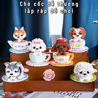 Bộ đồ chơi lắp ráp chú chó shiba inu teddy dễ thương