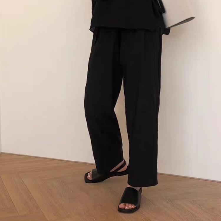 Dép Sandal Hở Mũi Đế Bằng Phong Cách retro Thời Trang Cho Nữ