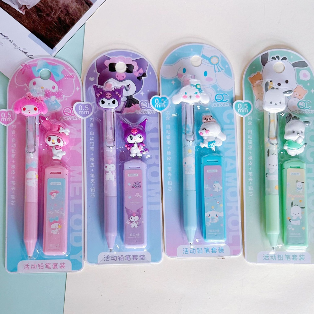 SANRIO Bút Chì Tự Động Ngòi 0.5m Hình Melody / Chó Cinnamon Đáng Yêu Cho Bé