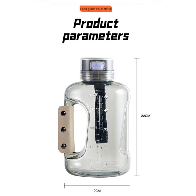 Hydrogen Bình Nước Thể Thao Dung Tích 1.5l Chất Lượng Cao