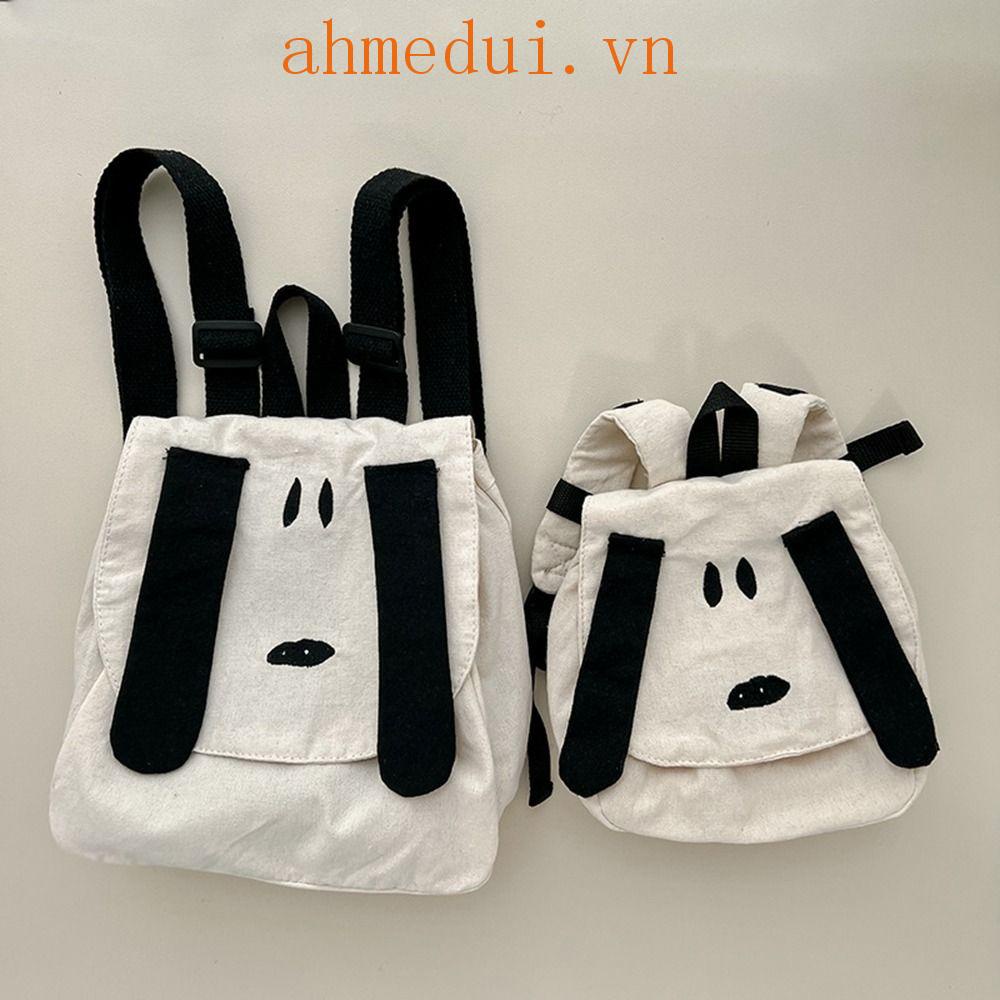 Ba Lô Vải Canvas Sức Chứa Lớn In Hình Chú Chó Snoopy Hoạt Hình Thời Trang Cho Bé Trai