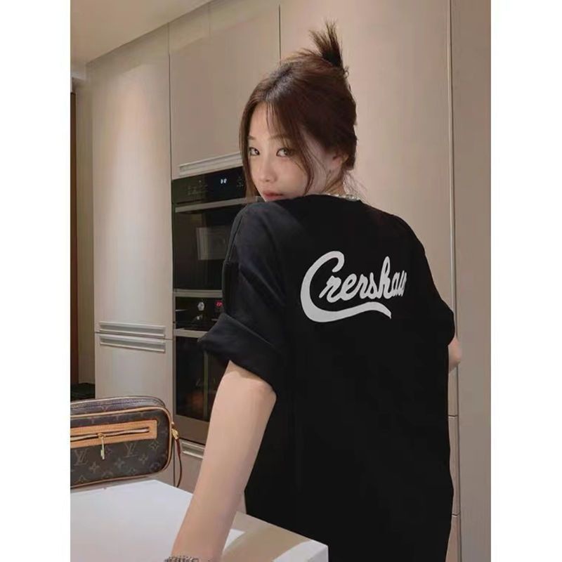Nữ big size short sleeve t-shirt rời in trên