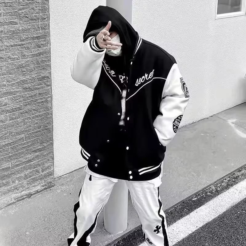 Áo Khoác Bóng Chày oversize Phong Cách Đường Phố Mỹ Cá Tính Cho Nam