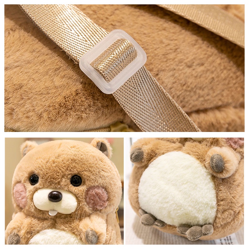 Ba Lô Đeo Vai Hình Chuột hamster Nhồi Bông Dễ Thương Cho Bé