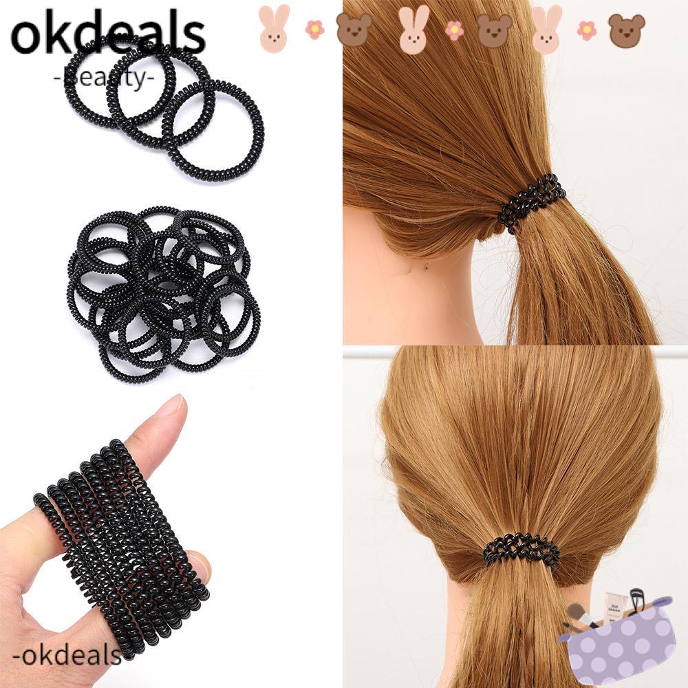 Bộ 20 Dây Cột Tóc Dạng Lò Xo Kiểu Dây Điện Thoại Siêu Mỏng Cho Nữ