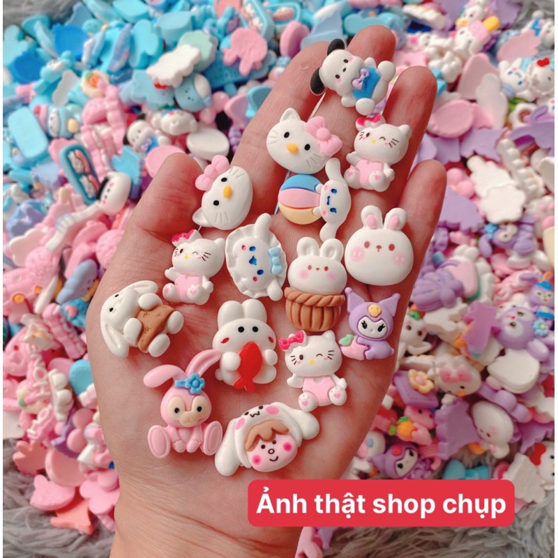 Combo 5-10 Charm Hoạt Hình, Charm Sanrio, Trộn Bóng - Nhám, Màu Tuỳ Chọn