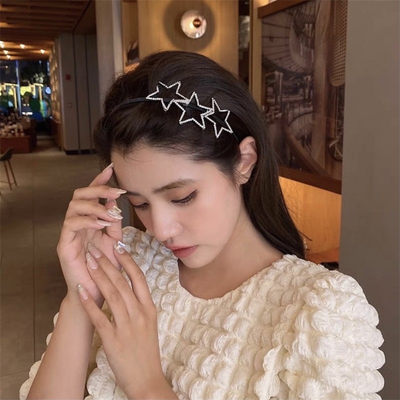 Băng Đô Cài Tóc Mỏng Đính Đá Ngôi Sao Lấp Lánh Thời Trang Hàn Quốc Cho Nữ