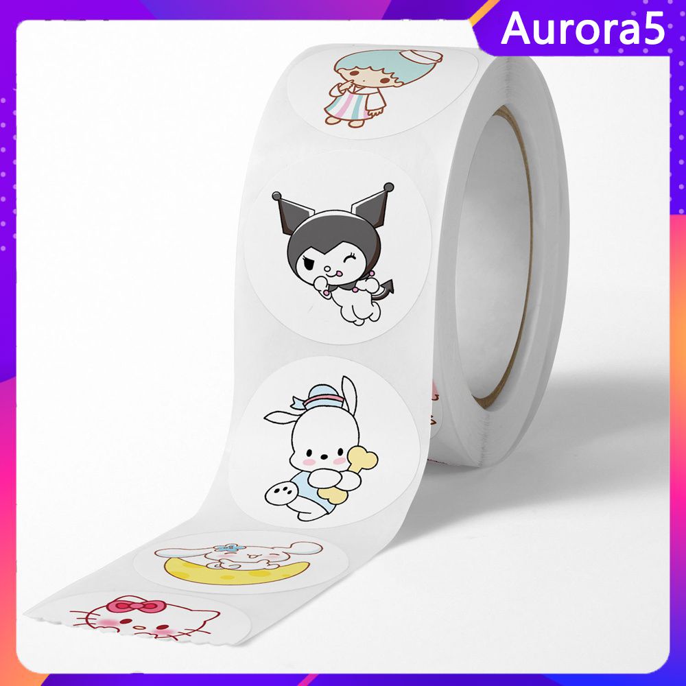 🔥Sẵn Sàng🔥Cuộn 500 tem sticker hình dán hoạt hình sanrio 2.5cm