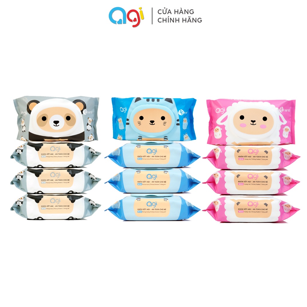 Combo 4 gói khăn giấy ướt Agi 80 tờ ..