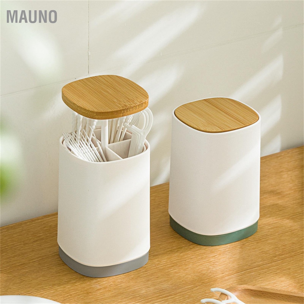 Mauno Giá Đựng Tăm Đẩy Tự Động Đa Năng Phân Chia Thiết Kế Hộp Bông Chỉ Nha Khoa