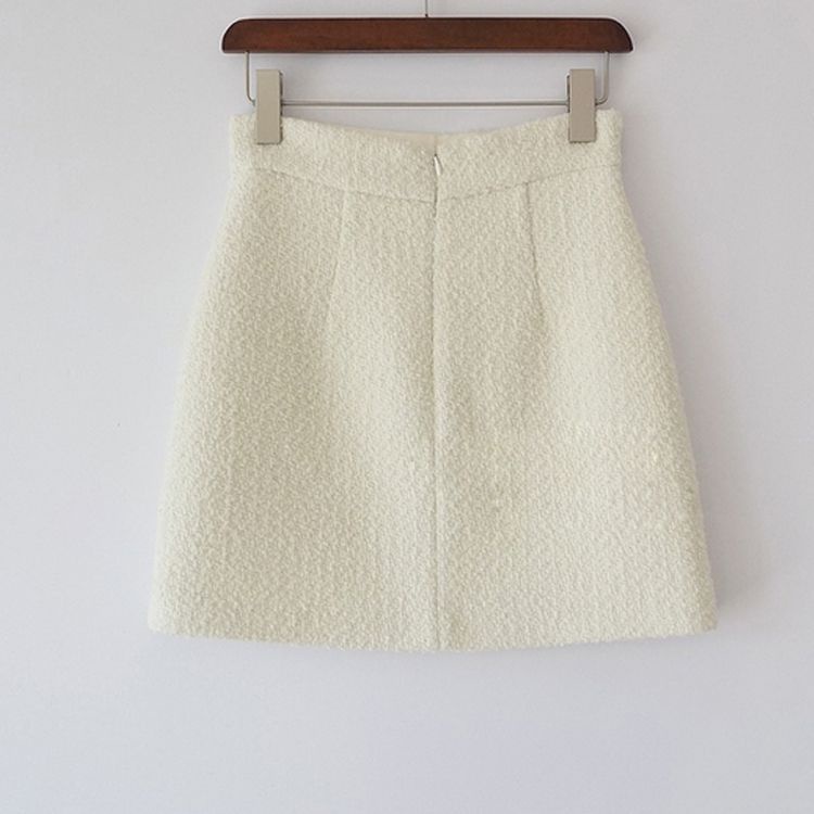 Chân Váy Len Ngắn Dáng Chữ A Lưng Cao Màu Trơn Đính Đá Thời Trang Mới Cho Nữ