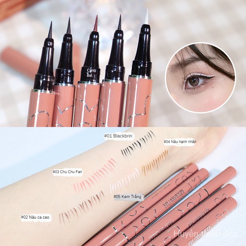 Bút Kẻ Mắt Đầu Mảnh Khô Nhanh Chống Nước & Mồ Hôi Lâu Trôi Không Nhòe Tự Nhiên