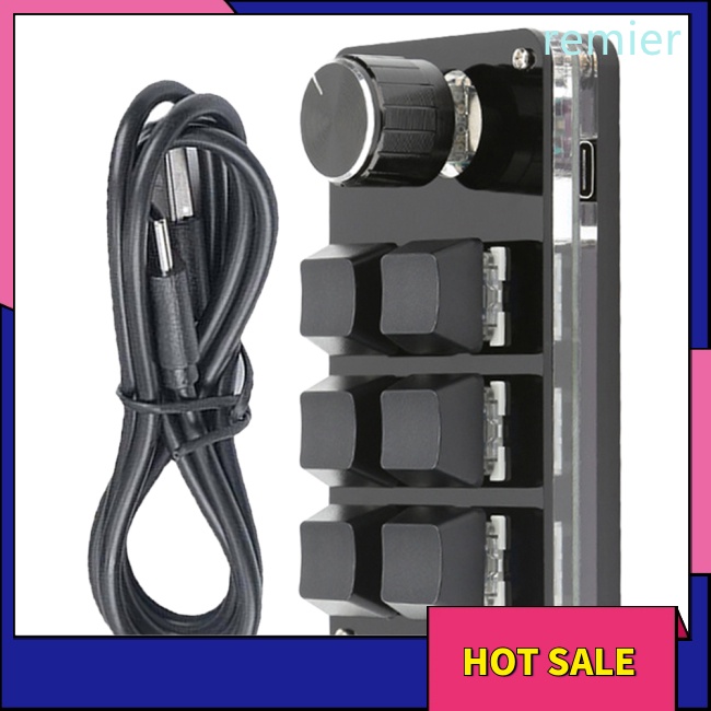 Re 6 phím usb bàn phím tùy chỉnh nút âm lượng núm lập trình macro game photoshop bàn phím cơ hoán đổi nóng