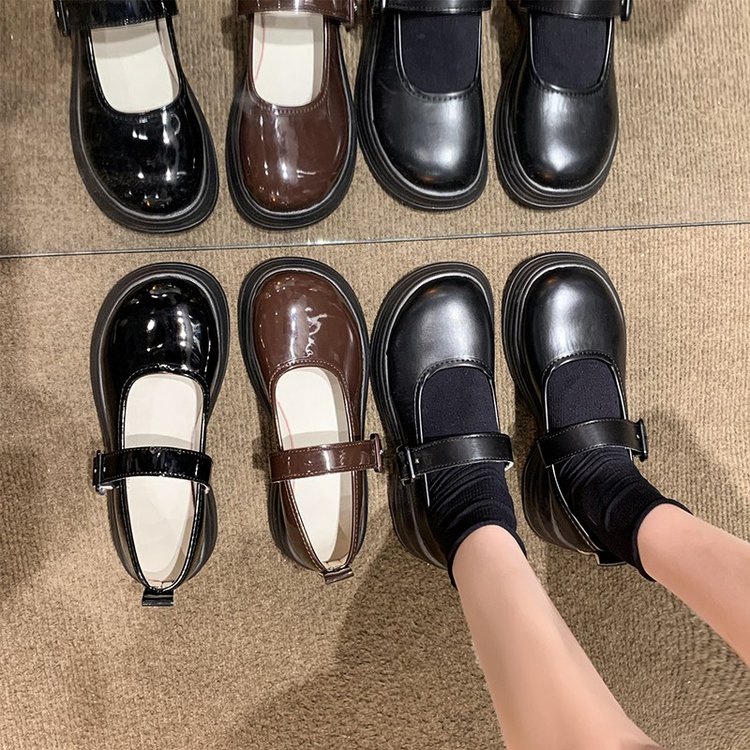 Giày Da Đế Dày Phong Cách Anh Quốc Thời Trang Mùa Hè Cho Nữ