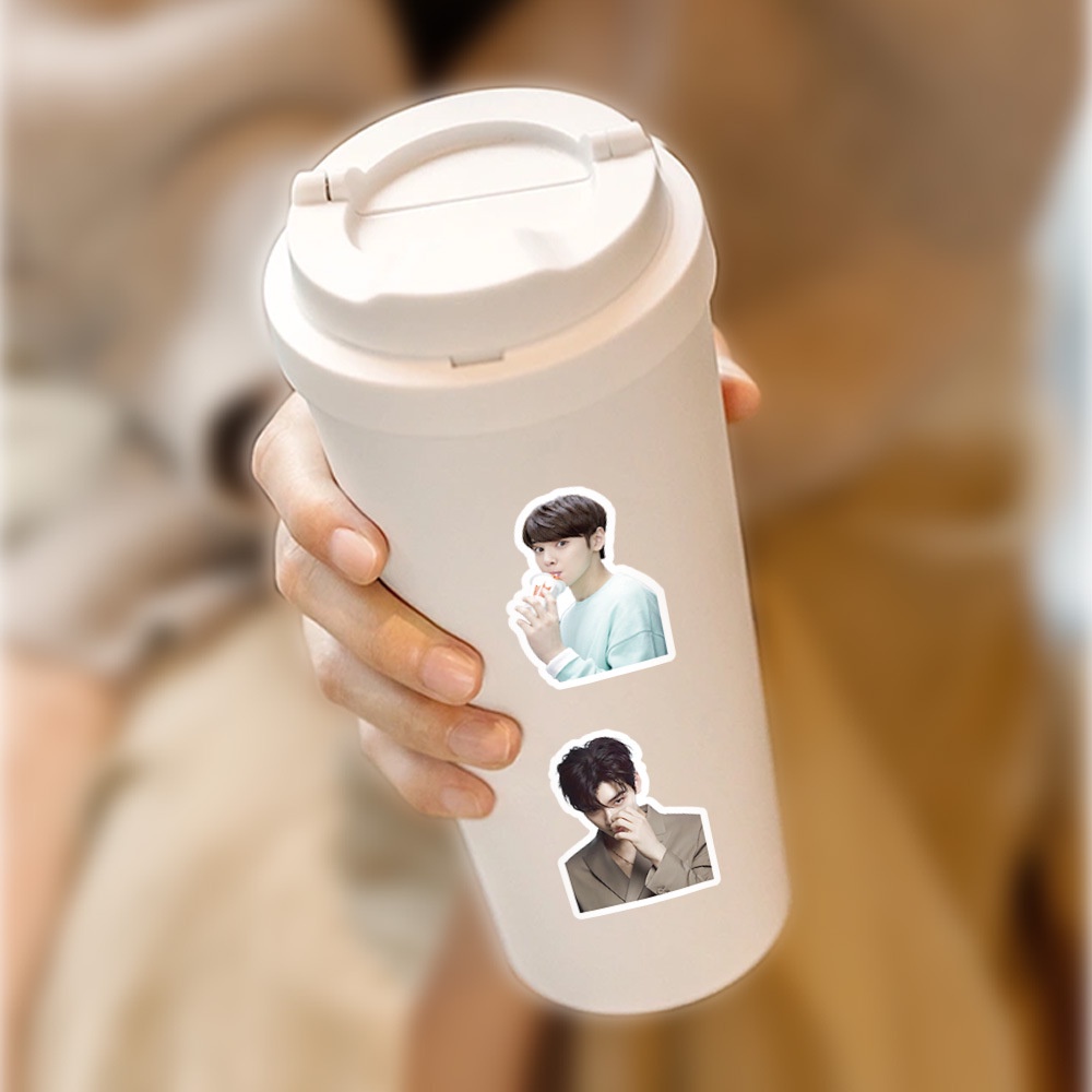 Bộ 60 Hình Dán Graffiti Kpop Cha EunWoo Trang Trí Điện Thoại / Laptop / Sổ Tay Ghi Âm Quà Tặng Cho Trẻ Em