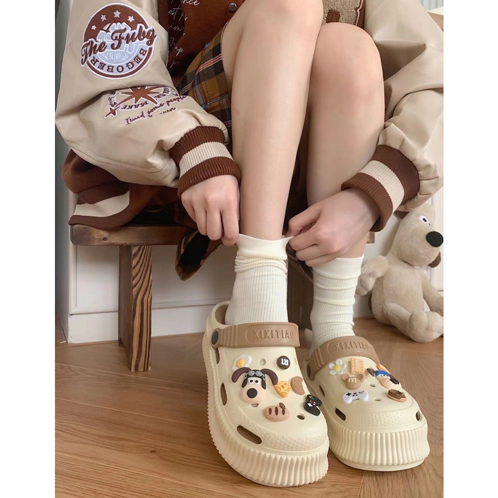 Dép đế dày chống trượt thoải mái phim hoạt hình chó phụ kiện mùa hè thời trang đôi dép lê dép lê bãi biển có thể mặc bên ngoài