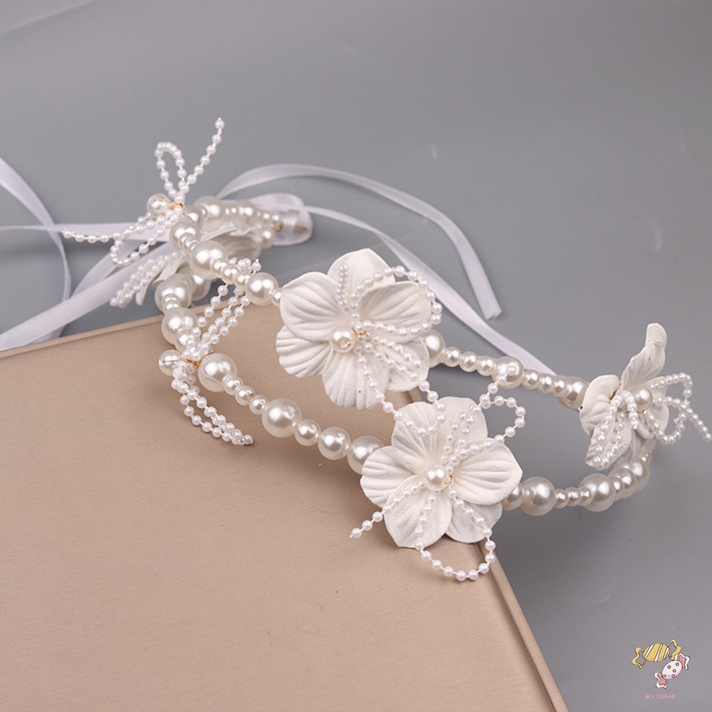 YADORNOS Set 2 Món Trang Sức Gồm Bông Tai + Dây Buộc Tóc Hình Hoa Ngọt Ngào Cho Nữ