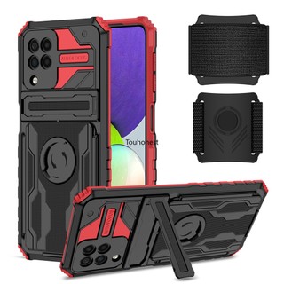 Ốp Điện Thoại Samsung Galaxy A22 Ốp Lưng Samsung S21 Ultra Casing Samsung A13 Case Samsung A04S Case Samsung S21 Plus Case Samsung S20 FE Case Samsung M32 M22 F22 Case New Portable Cool Hybrid Armor Wrist Strap Stand Phone Cover Cassing Cases Case WD