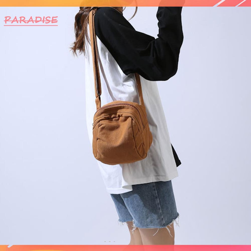 Túi Đeo Chéo Canvas 1.vn Có Dây Khóa Kéo Tùy Chỉnh Màu Trơn Thời Trang Unisex