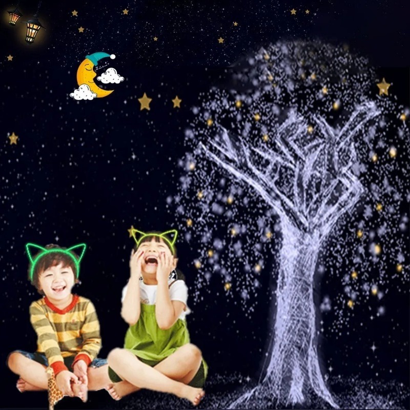 Băng đô tai mèo phát sáng đàn hồi phát sáng trong bóng tối vòng cài tóc đầy màu sắc cho trẻ em gái sinh nhật ngày lễ trang trí tiệc mũ nón phụ kiện tóc