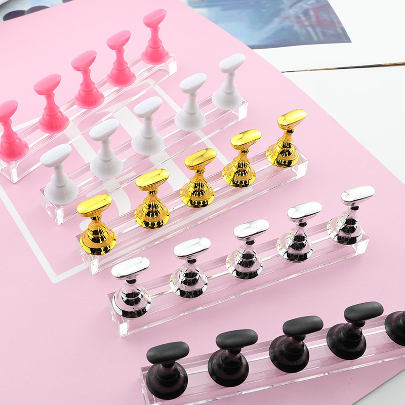 Set 5 chiếc đế gắn móng giả tập vẽ nail - đế nam châm gắn móng mẫu chuyên dụng SHERI
