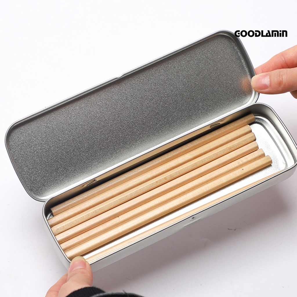 Goodlawj hộp bút dung lượng lớn kim loại nặng hình chữ nhật đa chức năng bé trai bé gái học sinh bút chì