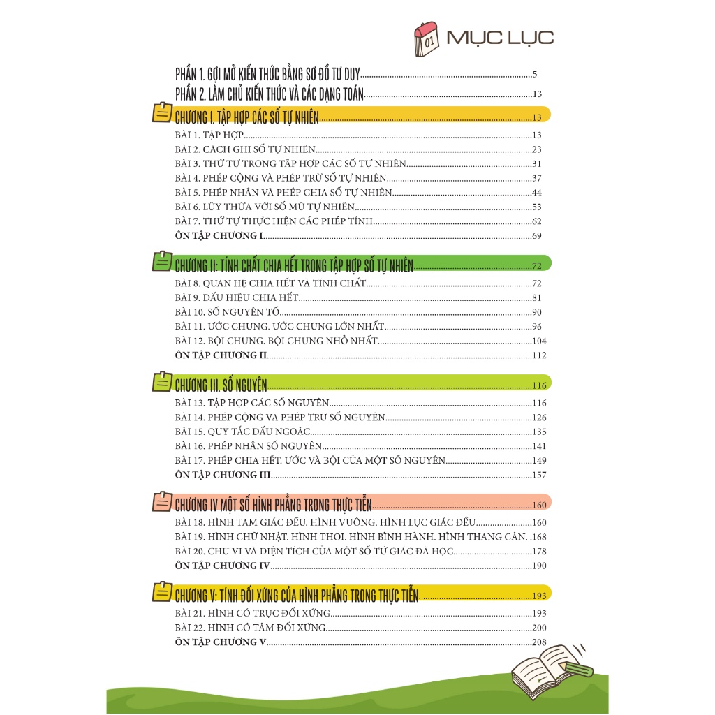 Sách - Làm chủ Kiến thức Toán bằng Sơ đồ tư duy Lớp 6 - Tập 1 - Theo trương trình mới