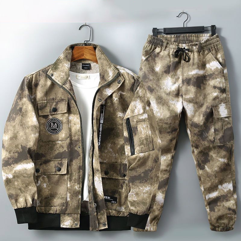 Bộ đồ TIDE BEAR họa tiết rằn ri chống bẩn thời trang xuân thu dành cho nam