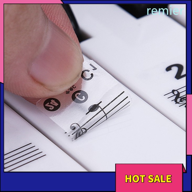 Re removable piano sticker 61/88 phím bàn phím đàn piano trong suốt stave bàn phím điện tử ghi chú sticker