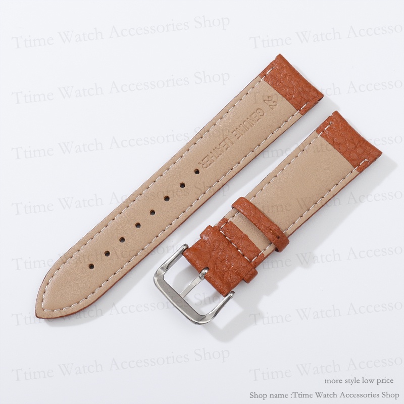 Dây đeo đồng hồ bằng da chính hãng 12/14/16/18/20 / 22mm dây đeo bằng thép không gỉ 10 màu vòng đeo tay bằng da
