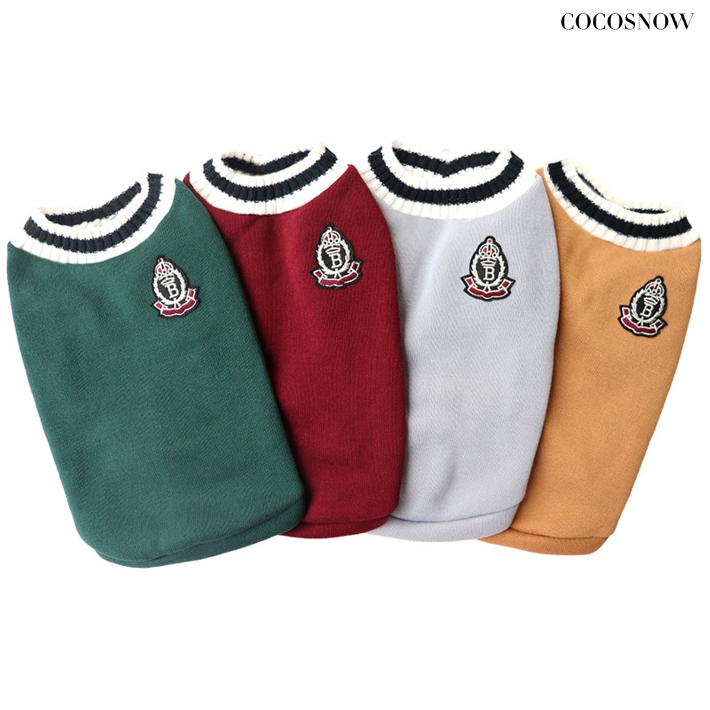 [cisi] Pet costume college style breathable skin-friendly pet dog sweater outfit cho mùa đông