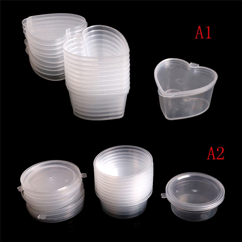 Set 10 Hộp Nhựa Trong Suốt Đựng Chất Nhờn Ma Quái slime