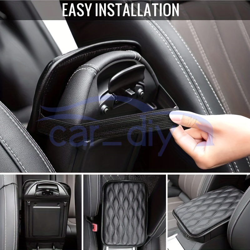 Universal car armrest box pad pu leather center console arm rest non-slip mat đệm bảo vệ chiều cao nắp đậy phụ kiện ô tô