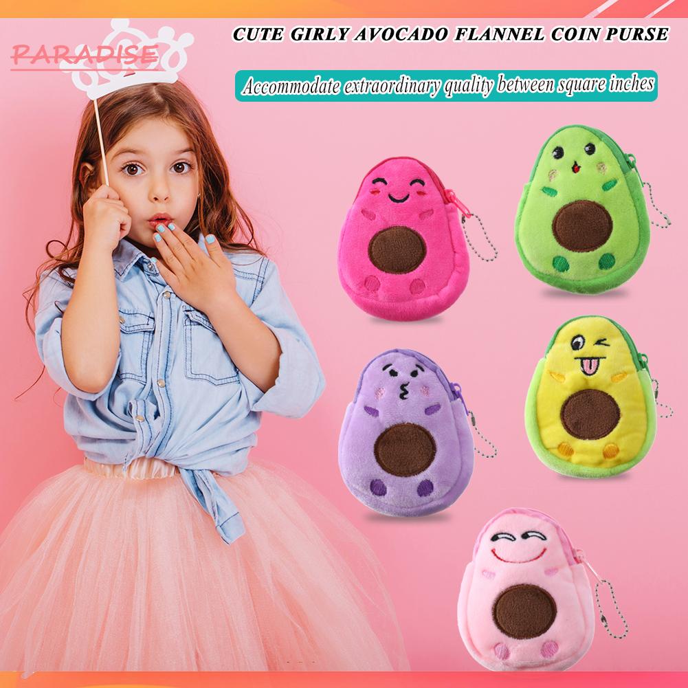 Thời trang nữ hình quả bơ ví tiền xu nhỏ treo mặt dây chuyền ví nhỏ