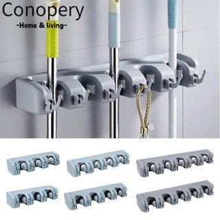 Conopery Giá đỡ cây lau nhà, giá đỡ chổi treo tường magic, dụng cụ 3 kiểu móc lưu trữ đa chức năng bằng nhựa nhà bếp