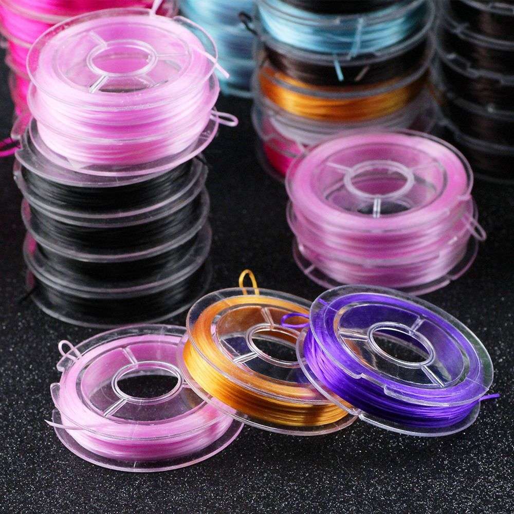 10 yards / cuộn dây pha lê 1pc để làm đồ trang sức làm dây căng dây đàn hồi phẳng dây đàn hồi tự làm cườm đồ thủ công
