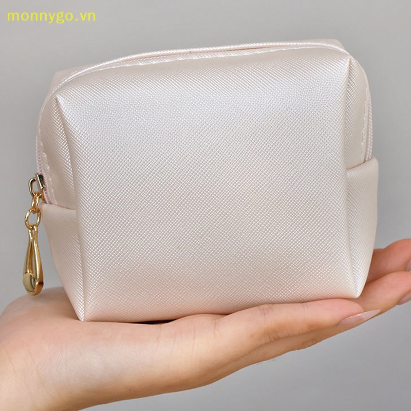 Monnygo women travel makeup bags pu leather make up pouch large-capacity travel toiletry bag travel waterproof purse túi đựng mỹ phẩm túi xách vn