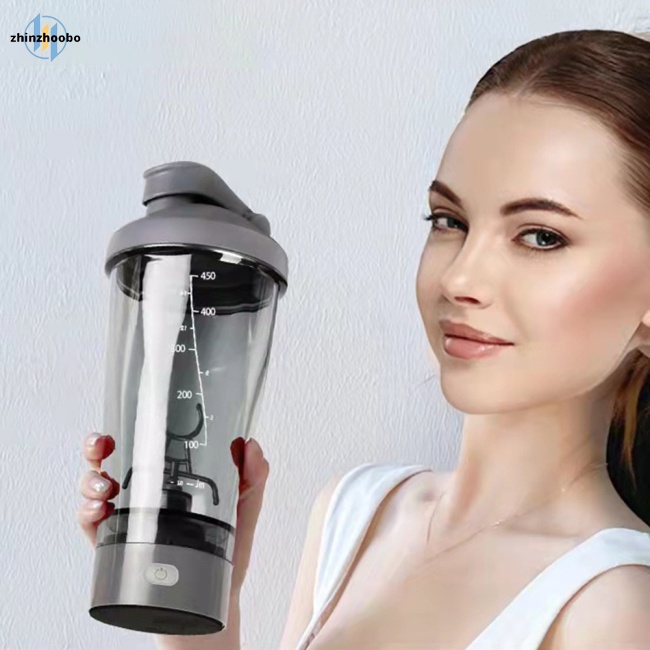 Zhin 450ml bình lắc protein tự động khuấy điện di động pha trộn bình nước máy lắc thể thao