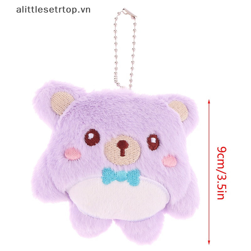 Alittlesetrtop gấu dễ thương đồ chơi sang trọng phim hoạt hình động vật mặt dây chuyền búp bê nhồi bông mềm móc khóa ba lô túi xe hơi vòng chìa khóa trang trí quà tặng trẻ em.