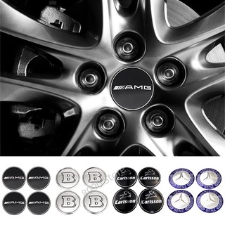 4 cái 60mm 65mm bánh xe ô tô trung tâm nắp đậy nhãn dán bánh xe tự động biểu tượng huy hiệu decal trang trí cho mercedes benz amg brabus apple tree smart