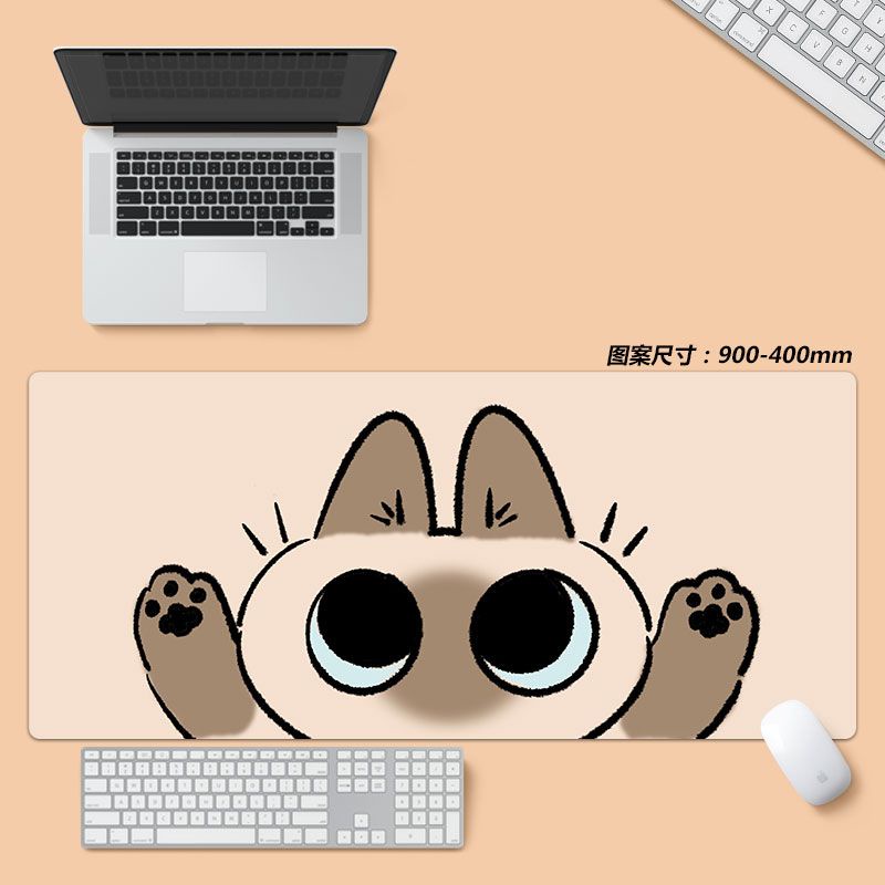 Tấm Lót Chuột Và Bàn Phím Máy Tính Cỡ Lớn In Hoạt Hình Mèo Dễ Thương