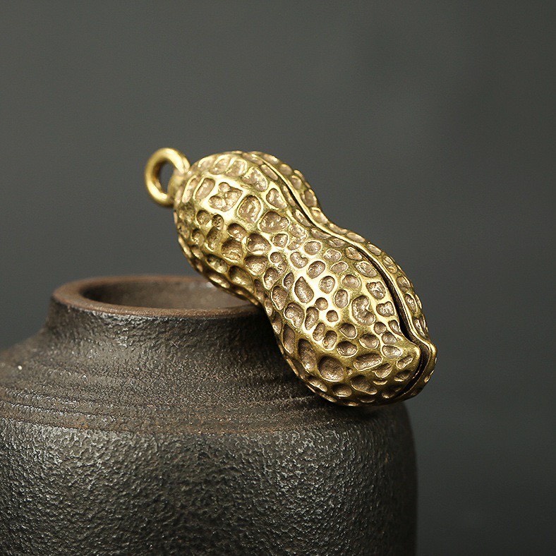 Tượng Trưng Bày Phong Thủy Bằng Đồng Hình Hạt Đậu, Móc Khóa, Trang Trí Chậu Kiểng, Bàn Làm Việc,