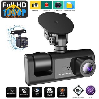 3 ống kính camera phía trước và phía sau bên trong camera hành trình hd 1080p video recorder tầm nhìn ban đêm