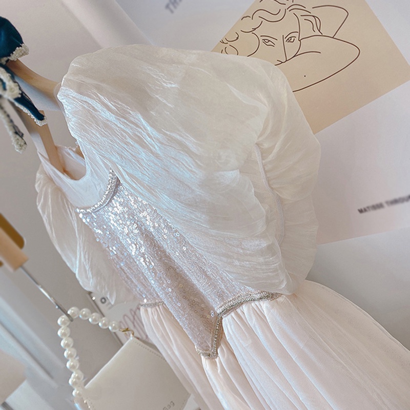 Hàng Mới Về Đầm Công Chúa Vải Gạc Đính Kim Cương Lấp Lánh Kiểu Pháp Thời Trang Mùa Hè Cho Bé Gái