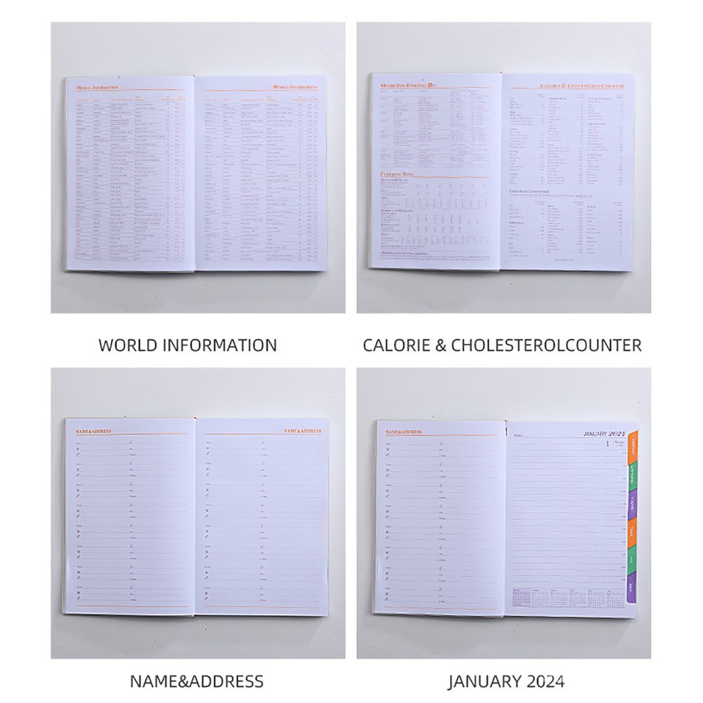 2024 a5 notebook 365 days portable pocket notepad daily weekly agenda planner văn phòng phẩm đồ dùng học tập văn phòng snfk